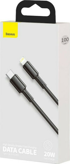 Baseus High Density Braided USB-C to Lightning Cable 20W Black 1m (CATLGD-01)