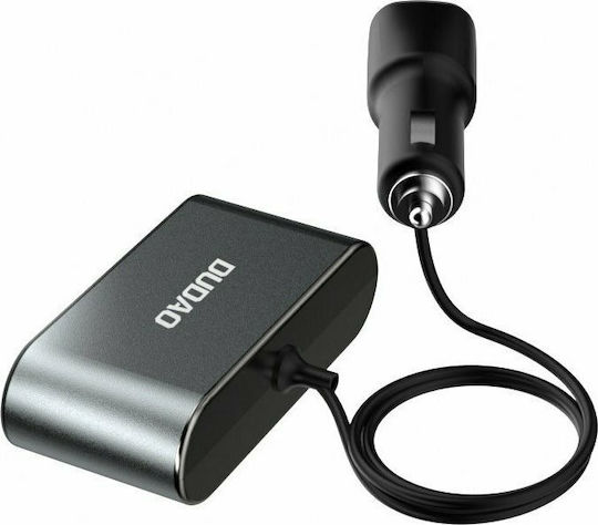 Dudao R1Pro Auto-Ladegerät 3.4W mit Anschlüssen: 2xUSB 3xZigarettenanzünder Schwarz Farbe