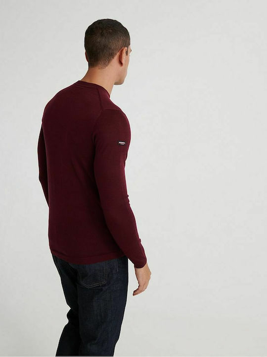 Superdry Herren Langarm-Pullover Burgundisch