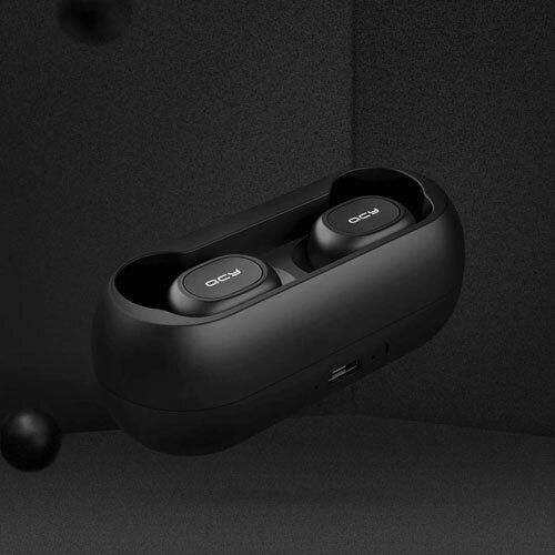 QCY T1c In-Ear Bluetooth-Freisprecheinrichtung Kopfhörer mit Ladeetui Schwarz