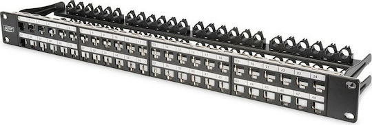 Digitus Patch Panel Keystone for Rack 1U 19" with 48 Ports Black