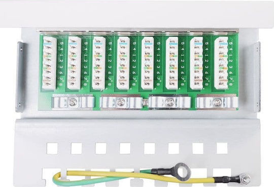 Goobay Patch Panel for Rack 1U with 8 cat6 Ports Gray