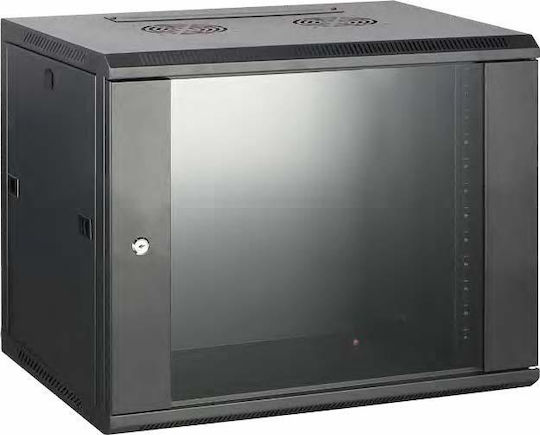 Safewell Wall Mounted Rack Cabinet 9U 54x45x50.3cm Black SMC5609