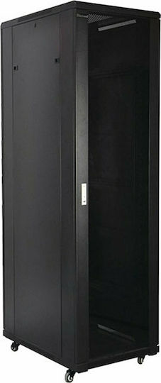 Safewell С крака Рак кабинет 37U Несглобени 60x80x183.3см Черен SNB6837