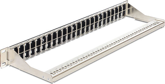 DeLock Patch Panel Keystone για Rack 1U 19" 48 Θυρών Μαύρο