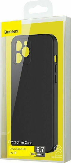 Baseus Liquid Silica Gel Back Cover Σιλικόνης Μαύρο (iPhone 12 Pro Max)