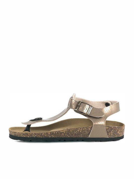 Goldstar GS1831 Women's Flat Sandals in Beige Color