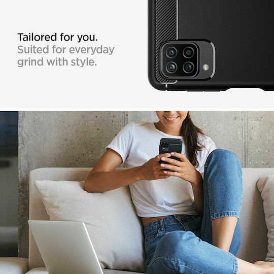 Spigen Rugged Armor Back Cover Σιλικόνης 2mm Μαύρο (Galaxy A12)