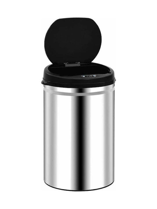 vidaXL Waste Bin Waste made of Stainless Steel with Photocell Silver 30lt 1pcs
