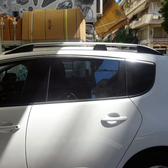 Omtec Таванни Стелки за Автомобил Алуминиеви 76см за Peugeot 3008 2013-2016 за Автомобили с Заводски Таванни Стелки Комплект с Крака Сребристи