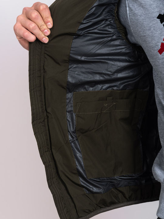 Sleeveless Jacket Puffer Khaki