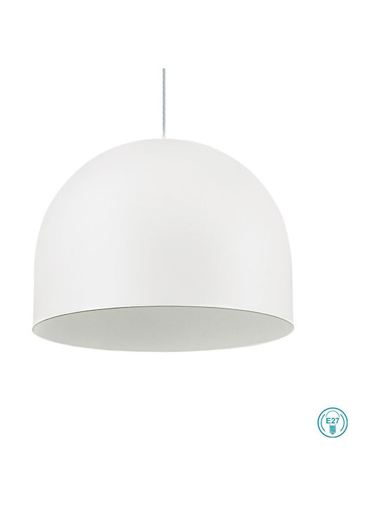 Ideal Lux Tall Pendant Light Single-Light Bell for Socket E27 White