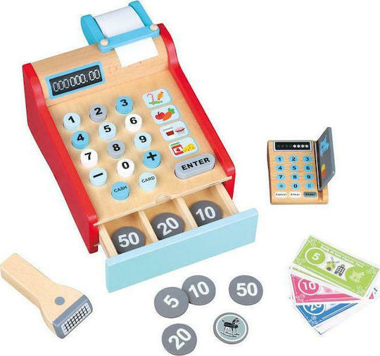 New Classic Toys Ταμειακή Μηχανή από Ξύλο για 3+ Ετών