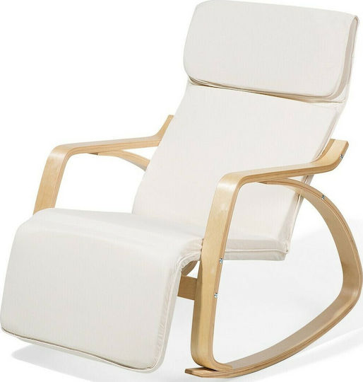 Roy Schaukelstuhl mit Fußhocker Weiß 67x108x90cm