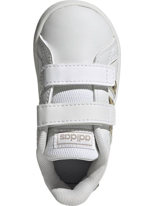 Grand Court Παιδικά Sneakers με Σκρατς Cloud White / Champagne Met.