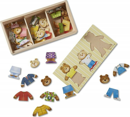Дървено Детски Пъзел с Шипове Bear Family Dress-Up 45бр Melissa & Doug