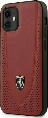 Ferrari Off Track Perforated Leather / Plastic Back Cover Red (iPhone 12 mini)