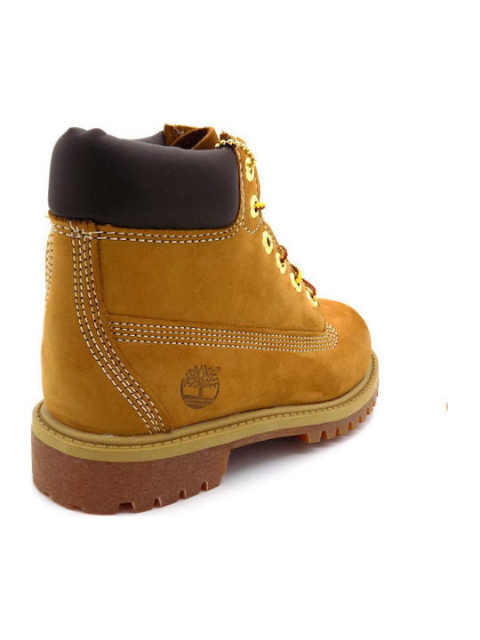 Courma Leather Kids Boots with Zipper Tabac Brown
