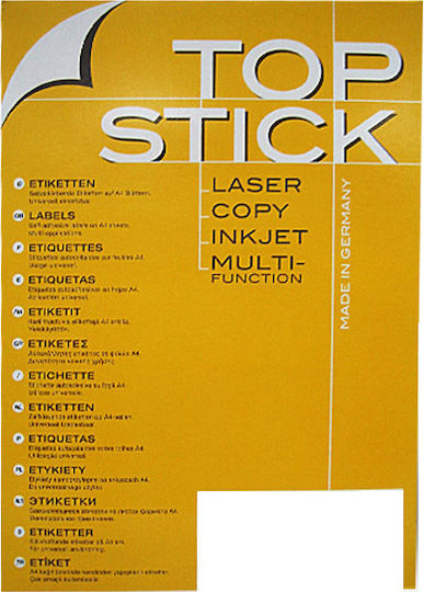 Topstick 2100 Αυτοκόλλητες Ετικέτες Α4 Ορθογώνιες 70x42.3mm