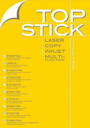 Topstick 2400 Self-Adhesive Rectangular A4 Labels 70x37mm