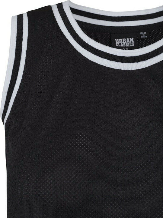 Women's Athletic Crop Top Sleeveless with Sheerness Black