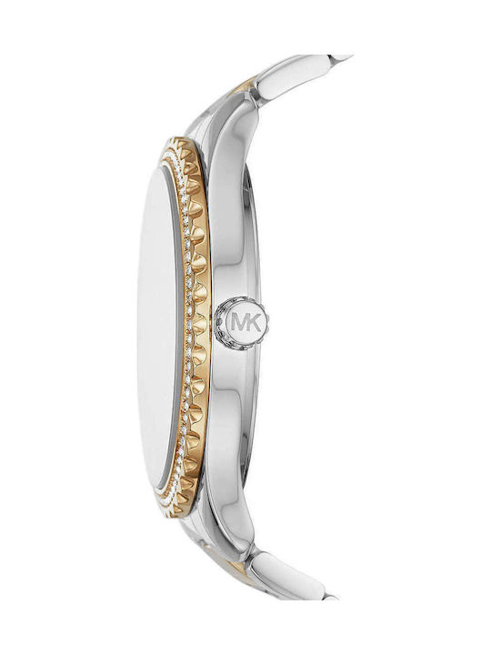 Michael Kors Layton Damen Uhr mit Metallarmband Silver / Gold