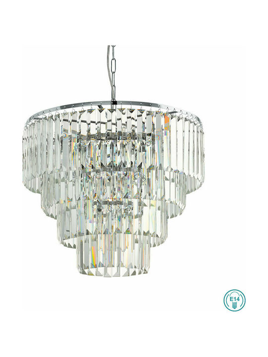 Eglo Agrigento Candelabru Ø48.5cm Cu Cristale Transparent