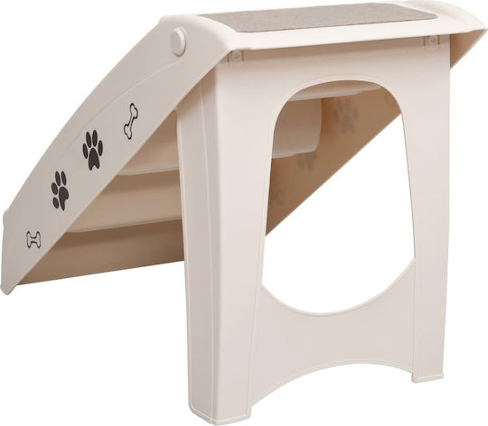 vidaXL Car Steps for Dog Folding Steps Cream 62x40x49.5cm Beige