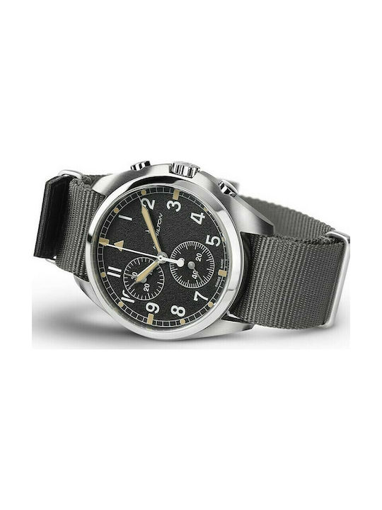 Hamilton Pilot Battery Watch with Fabric Strap Gray