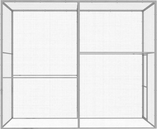 vidaXL 146360 Клетка за котки от Галванизирана Стомана 3x1,5x2,5m 300брx150брx250брсм.