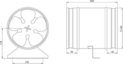 Europlast Ventilator industrial Sistem de e-commerce pentru aerisire Diametru 160mm