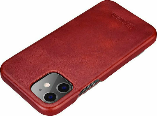 iCarer Curved Edge Genuine Leather Book Δερμάτινο / Δερματίνης Κόκκινο (iPhone 12 Pro Max)