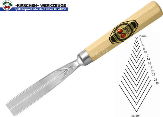 Kirschen Meißel mit Typ V Klinge Breite 8mm & Hölzernes Griff Set 1Stück
