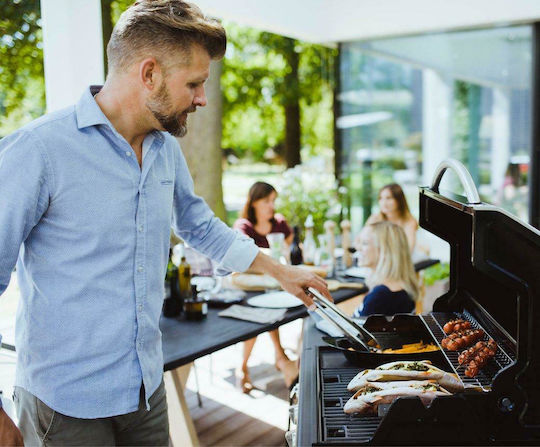 Outdoorchef Australia 325G Grătar pe gaz Grătar 46.5bucx44.5buccm cu 3 buc 11.7kW și Arzător Lateral