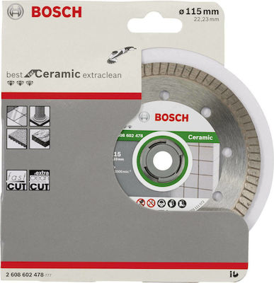 Bosch Δίσκος Κοπής Πλακιδίων Διαμαντέ Extra Clean Turbo 115mm 2608602478 1τμχ