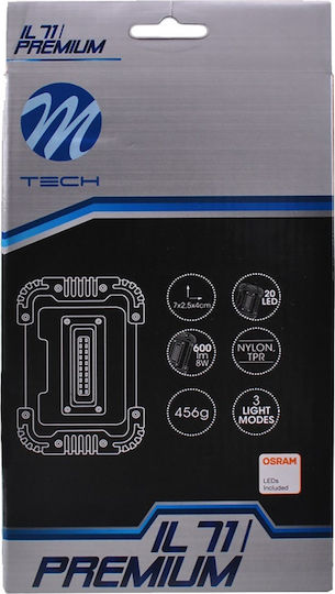 M-Tech Arbeitsbeleuchtung Batterie LED mit einer Helligkeit von bis zu 600lm
