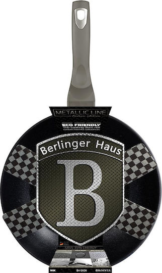 Berlinger Haus Metallic Line Wok made of Aluminum with Stone Coating Carbon Collection 28cm