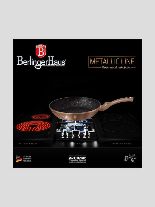 Berlinger Haus Metallic Line Pan aus Aluminium mit Steinbeschichtung Rose Gold Collection 30cm