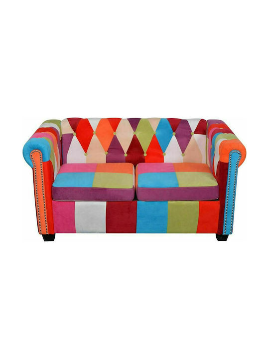 Canapea Chesterfield Cu Două Locuri Multicolor 145.5x76x70cm