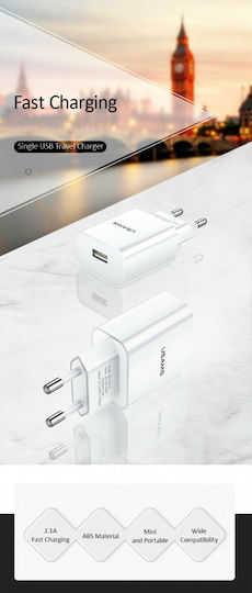 Usams Ladegerät ohne Kabel mit USB-A Anschluss Weißs (CC075)