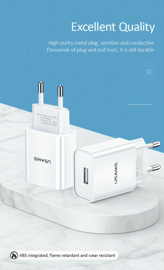 Usams Ladegerät ohne Kabel mit USB-A Anschluss Weißs (CC075)
