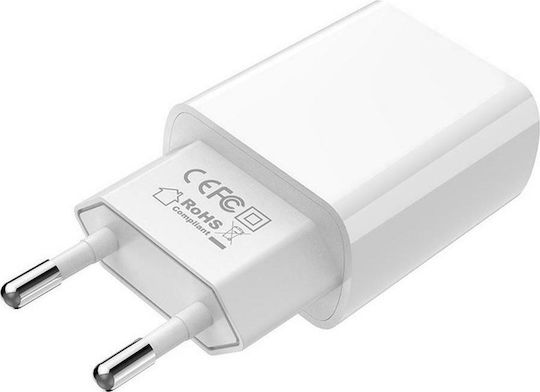 Borofone Wireless Charger Without Cable with USB-A Port Quick Charge 3.0 / PPS / Quick Charge 2.0 White (BA20A)