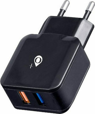 Moveteck Charger Without Cable with 2 USB-A Ports Blacks (A3021)