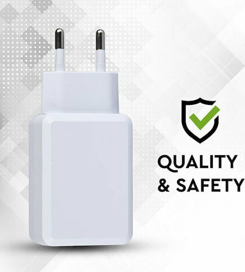 V-TAC Wireless Charger with USB-A Port 18W White