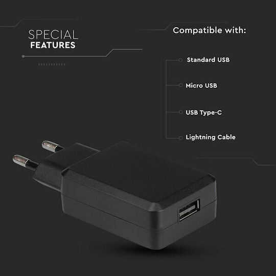 V-TAC Incarcător Fără Fir Cu Port USB-A 18W Negru (VT-1026)
