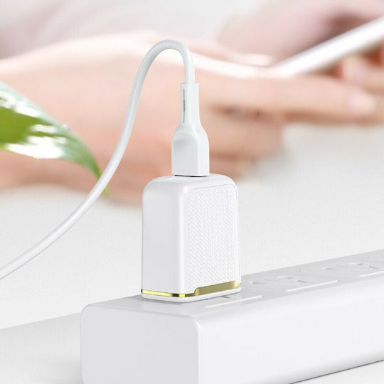 Joyroom Φορτιστής Χωρίς Καλώδιο με 2 Θύρες USB-A Λευκός (L-2A12Z)