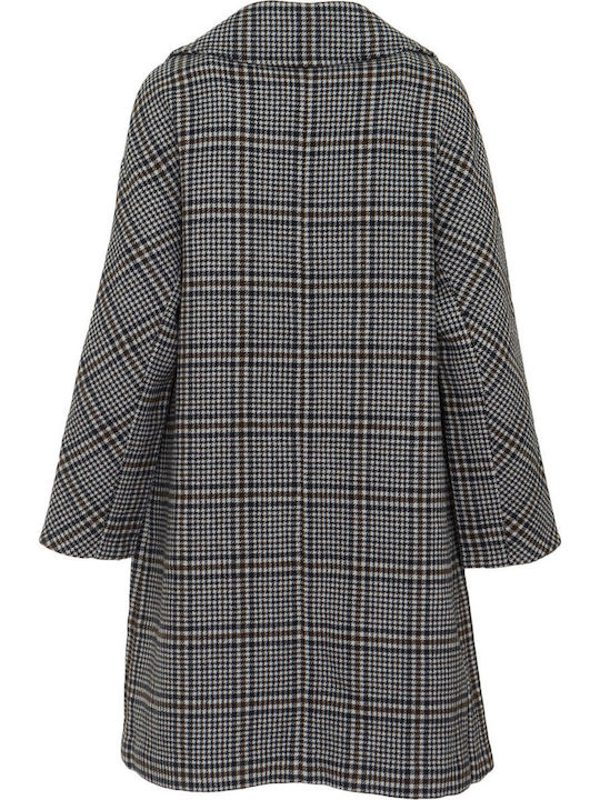Koben Women's Checked Black Coat