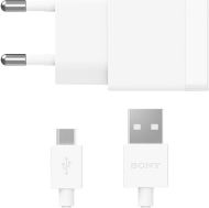 Sony Încărcător cu Port USB-A și Cablu micro USB Albς (EP881)