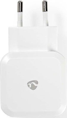 Nedis Charger Without Cable with 2 USB-A Ports Whites (WCHAU484A)