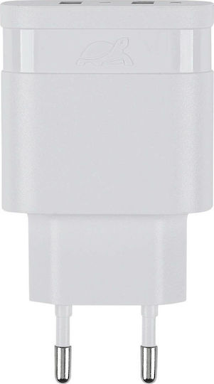 Rivacase Φορτιστής με 2 Θύρες USB-A και Καλώδιο Lightning Λευκός (VA4125 WD2)